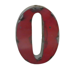 Chiffre en Métal recyclé "0" Hauteur 15 cm