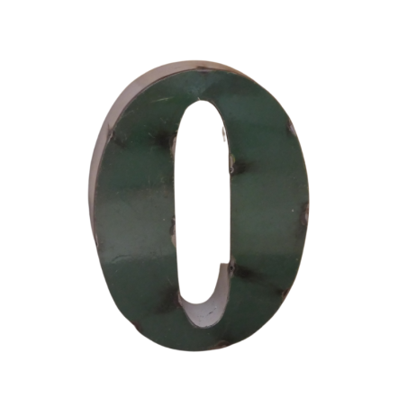 Chiffre en Métal recyclé "0" Hauteur 15 cm