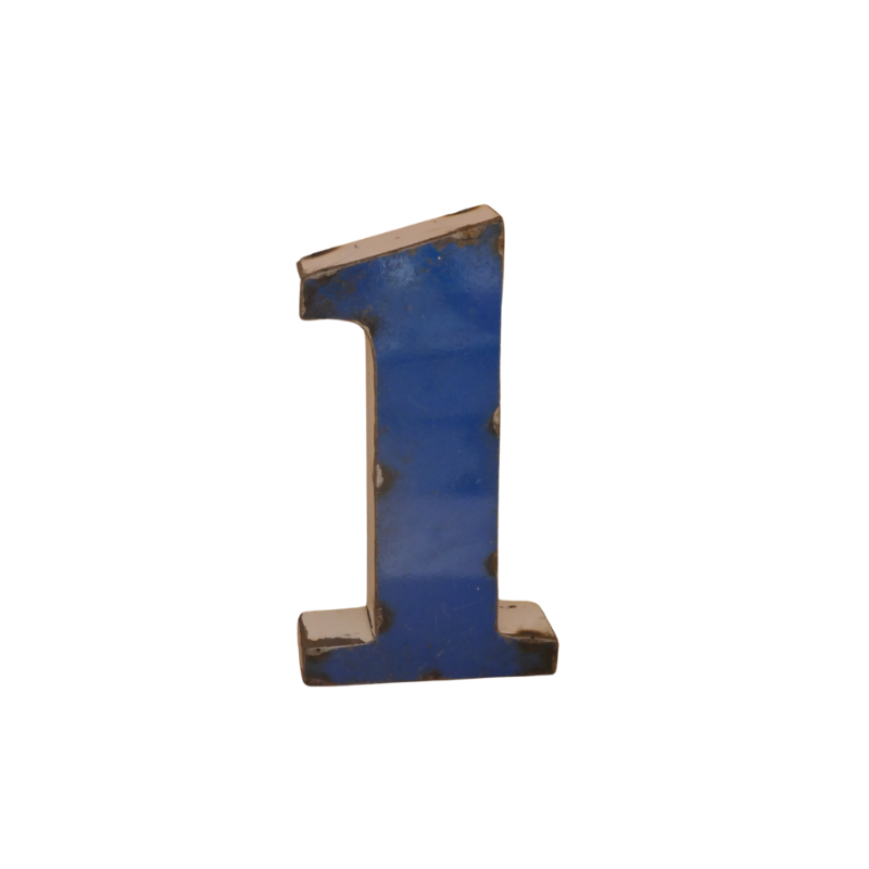 Chiffre en Métal recyclé "1" Hauteur 15 cm