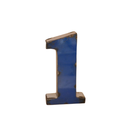 Chiffre en Métal recyclé "1" Hauteur 15 cm