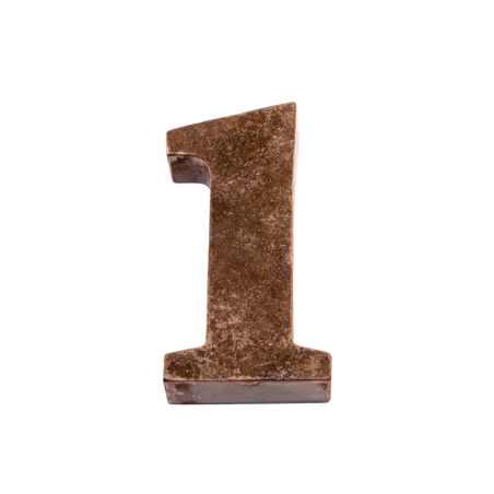 Chiffre en Métal recyclé "1" Hauteur 15 cm