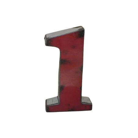 Chiffre en Métal recyclé "1" Hauteur 15 cm