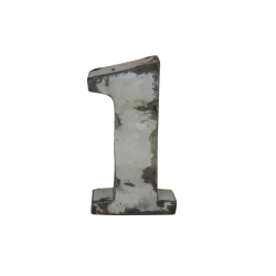 Chiffre en Métal recyclé "1" Hauteur 15 cm