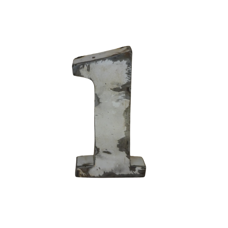Chiffre en Métal recyclé "1" Hauteur 15 cm