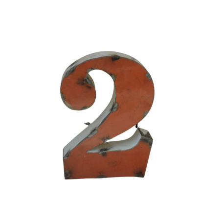 Chiffre en Métal recyclé "2" Hauteur 15 cm