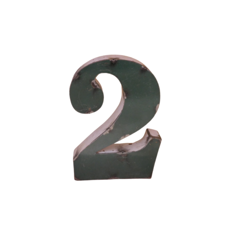 Chiffre en Métal recyclé "2" Hauteur 15 cm