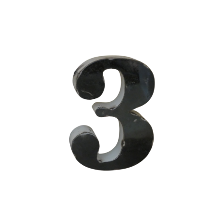 Chiffre en Métal recyclé "3" Hauteur 15 cm(divers coloris)