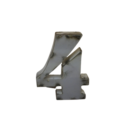 Chiffre en Métal recyclé "4" Hauteur 15 cm