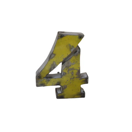Chiffre en Métal recyclé "4" Hauteur 15 cm