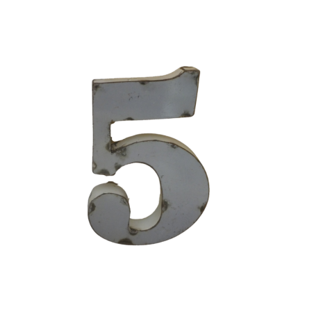Chiffre en Métal recyclé "5" Hauteur 15 cm