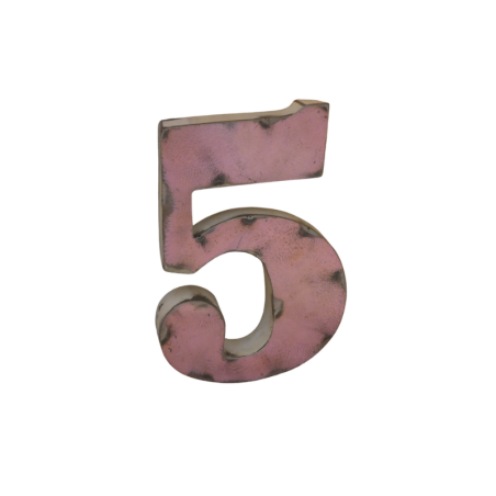 Chiffre en Métal recyclé "5" Hauteur 15 cm