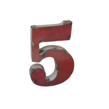 Chiffre en Métal recyclé "5" Hauteur 15 cm