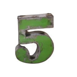 Chiffre en Métal recyclé "5" Hauteur 15 cm