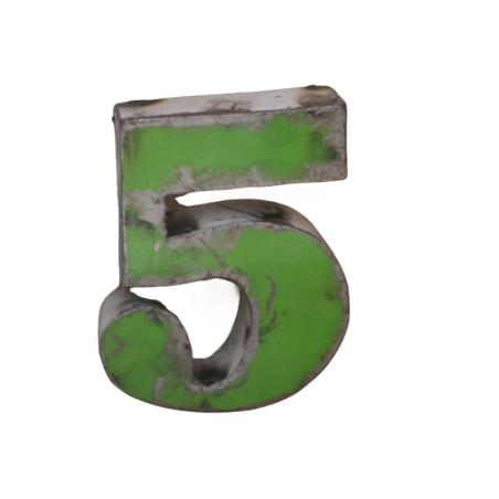 Chiffre en Métal recyclé "5" Hauteur 15 cm