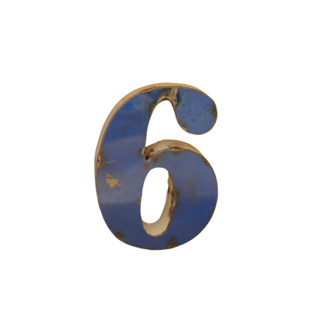 Chiffre en Métal recyclé "6" ou "9" Hauteur 15 cmloris)