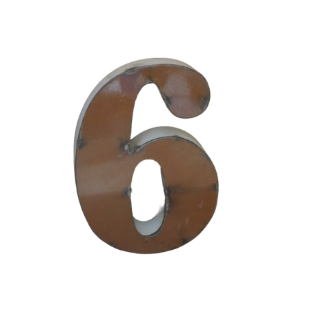 Chiffre en Métal recyclé "6" ou "9" Hauteur 15 cmloris)