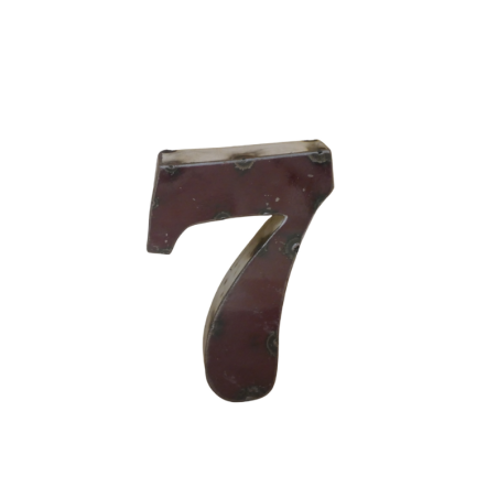 Chiffre en Métal recyclé "7" Hauteur 15 cm
