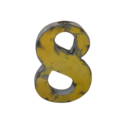 Chiffre en Métal recyclé "8" Hauteur 15 cm