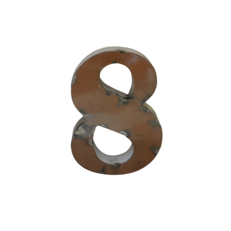Chiffre en Métal recyclé "8" Hauteur 15 cm