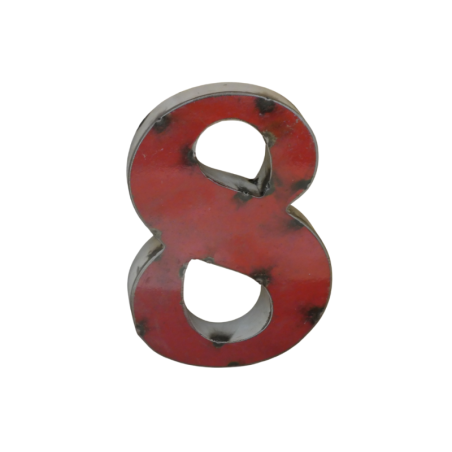 Chiffre en Métal recyclé "8" Hauteur 15 cm
