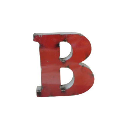 Lettre Métal recyclé "B" Hauteur 15 cm