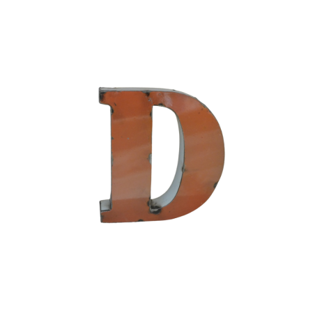 Lettre Métal recyclé "D" Hauteur 15 cm