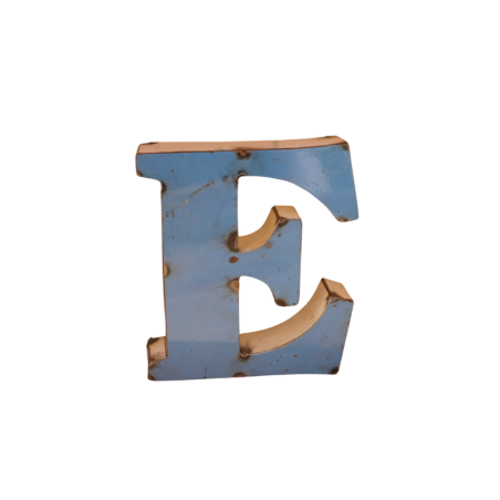 Lettre Métal recyclé "E" Hauteur 15 cm