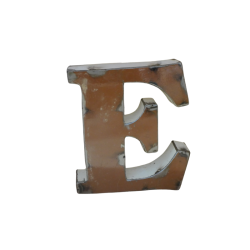 Lettre Métal recyclé "E" Hauteur 15 cm