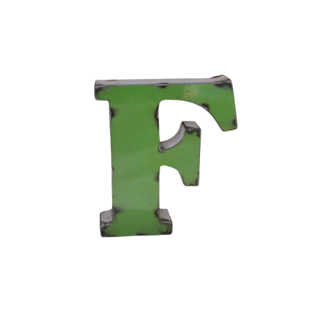 Lettre Métal recyclé "F" Hauteur 15 cm