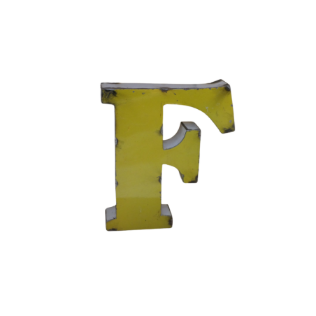 Lettre Métal recyclé "F" Hauteur 15 cm