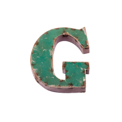 Lettre Métal recyclé "G" Hauteur 15 cm