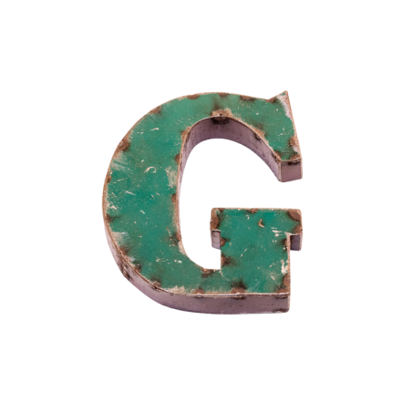 Lettre Métal recyclé "G" Hauteur 15 cm
