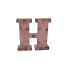 Lettre Métal recyclé "H" Hauteur 15 cm
