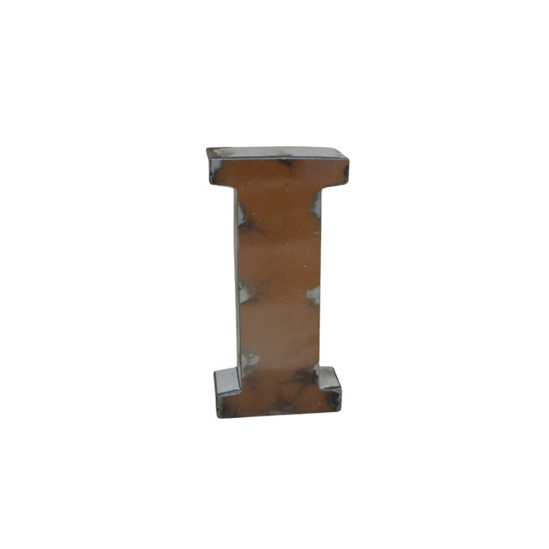 Lettre Métal recyclé "I" Hauteur 15 cm