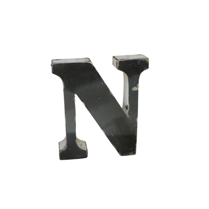 Lettre Métal recyclé "N" Hauteur 15 cm