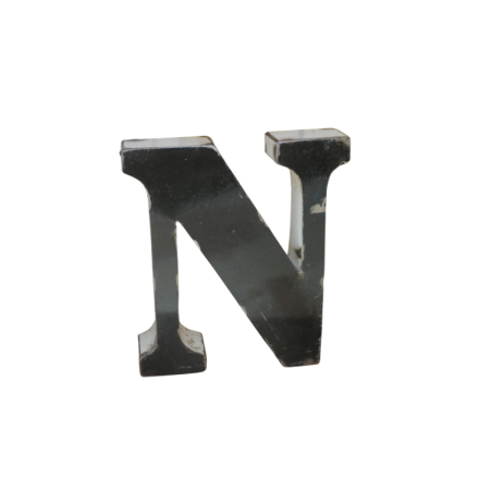 Lettre Métal recyclé "N" Hauteur 15 cm