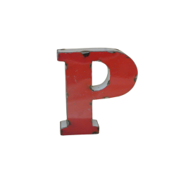 Lettre Métal recyclé "P" Hauteur 15 cm
