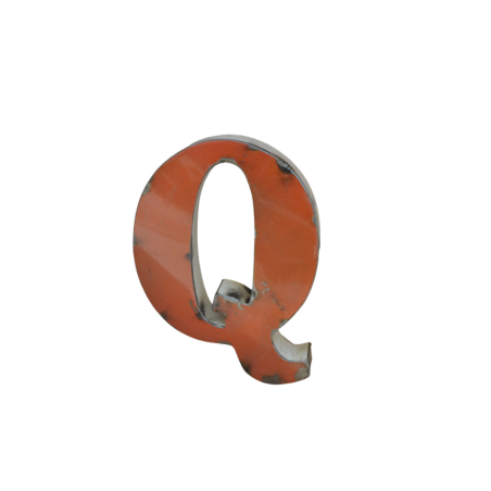 Lettre Métal recyclé "Q" Hauteur 15 cm