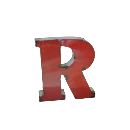 Lettre Métal recyclé "R" Hauteur 15 cm