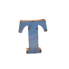 Lettre Métal recyclé "T" Hauteur 15 cm