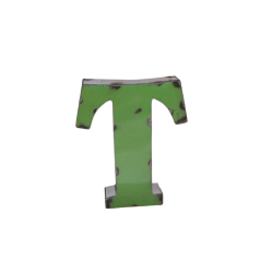 Lettre Métal recyclé "T" Hauteur 15 cm