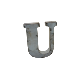 Lettre Métal recyclé "U" Hauteur 15 cm