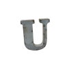 Lettre Métal recyclé "U" Hauteur 15 cm