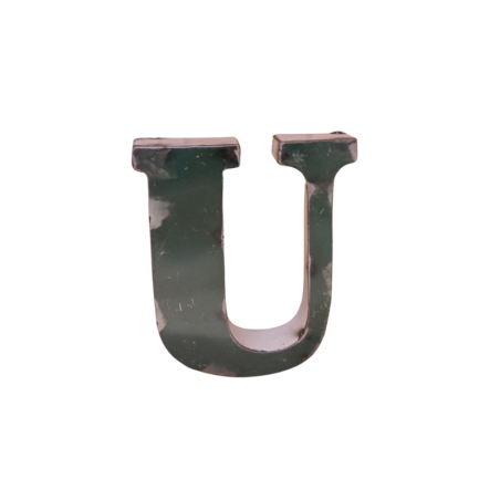 Lettre Métal recyclé "U" Hauteur 15 cm
