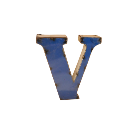 Lettre Métal recyclé "V" Hauteur 15 cm
