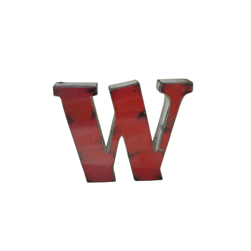 Lettre Métal recyclé "W" Hauteur 15 cm