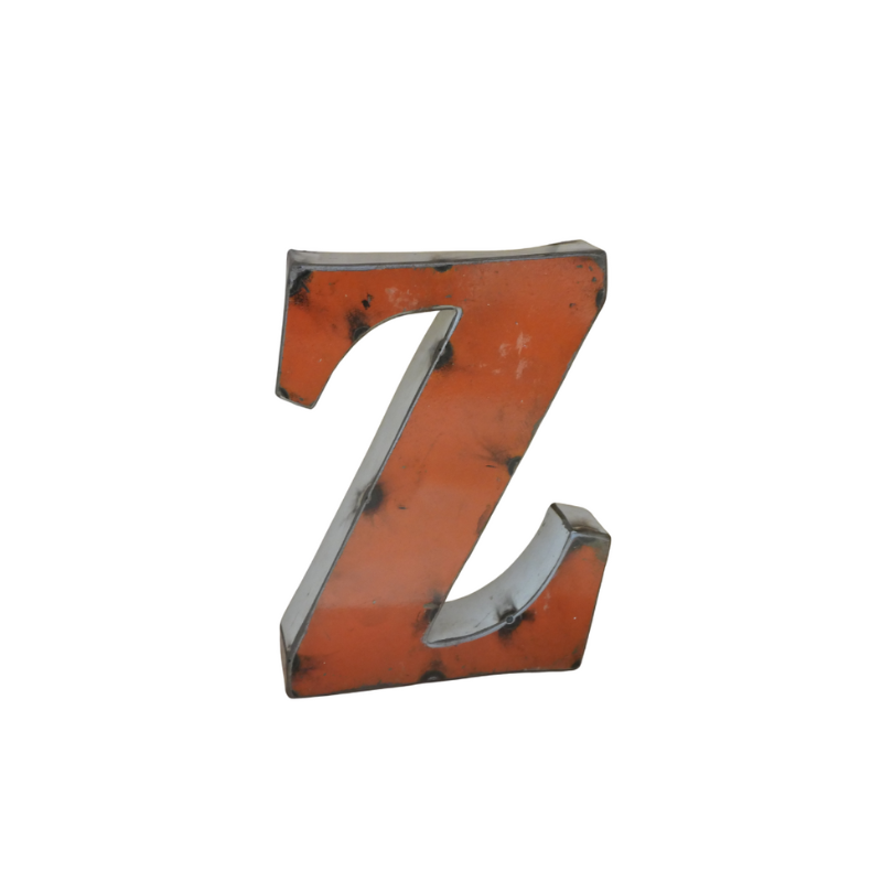 Lettre Métal recyclé "Z" Hauteur 15 cm