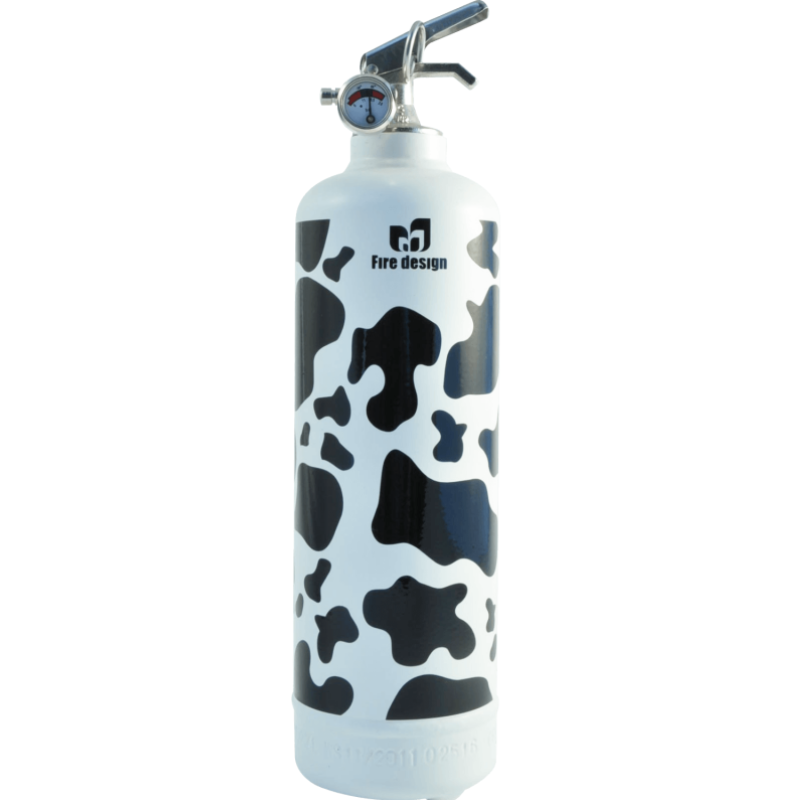L'extincteur design Cow blanc noir