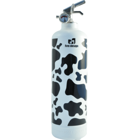L'extincteur design Cow blanc noir