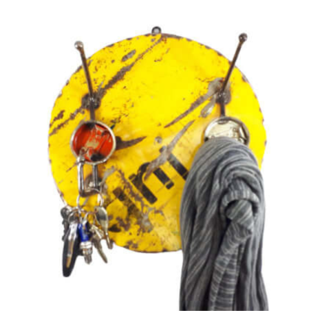 Portemanteau 2 crochets en barils de pétrole recyclés